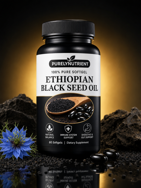 Ethiopian Black Seed Oil PurelyNutrient - frasco 60 softgels